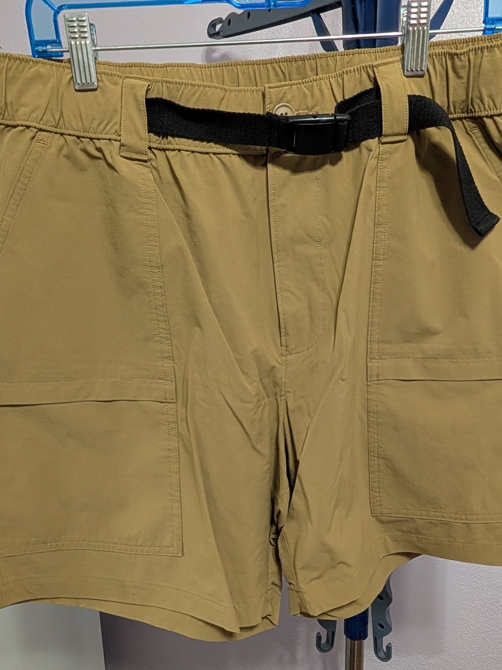 Sonoma Tan Cargo Shorts with Black Web Belt